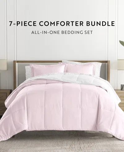 Ienjoy Home Bedding Bundle Reversible Pattern 5-piece Comforter Set, Twin