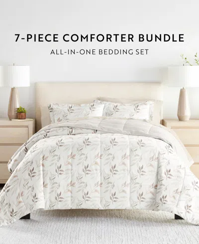 Ienjoy Home Bedding Bundle Patterned 7-piece Comforter Set, King