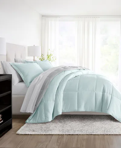 Ienjoy Home Bedding Bundle Reversible Pattern 7-piece Comforter Set, Queen
