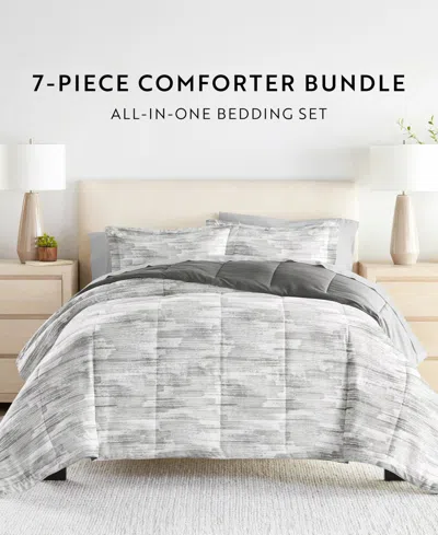 Ienjoy Home Bedding Bundle Patterned 7-piece Comforter Set, King