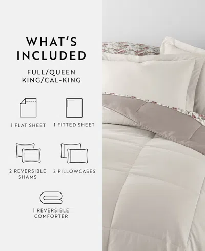 Ienjoy Home Bedding Bundle Reversible Pattern 7-piece Comforter Set, Full