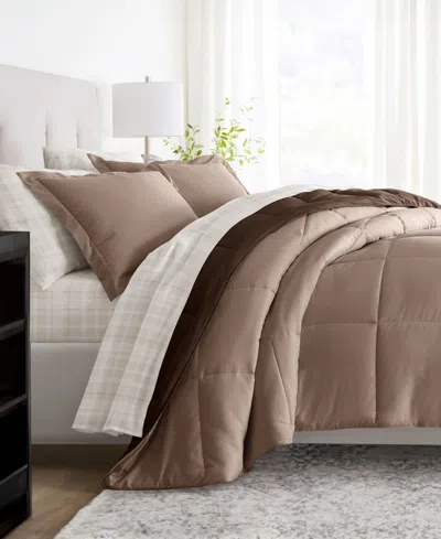 Ienjoy Home Bedding Bundle Reversible Pattern 5-piece Comforter Set, Twin