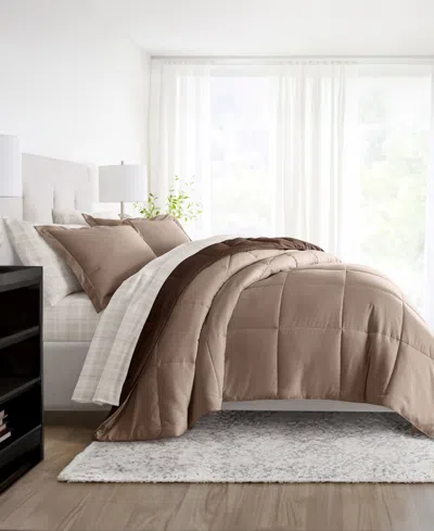 Ienjoy Home Bedding Bundle Reversible Pattern 5-piece Comforter Set, Twin