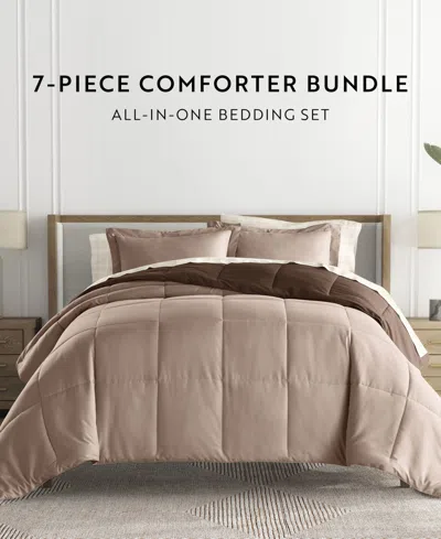 Ienjoy Home Bedding Bundle Reversible Pattern 5-piece Comforter Set, Twin