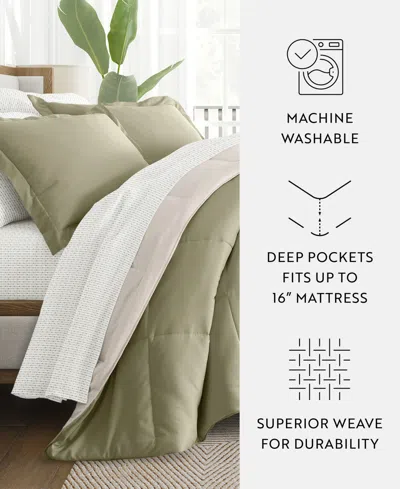 Ienjoy Home Bedding Bundle Reversible Pattern 7-piece Comforter Set, Queen