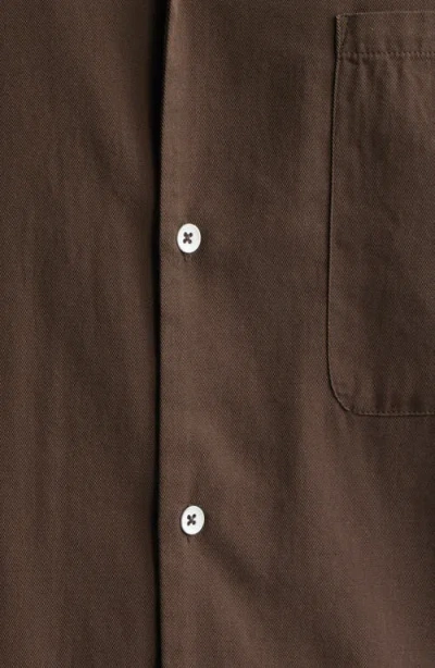 Elwood Boxy Camp Shirt In Brown