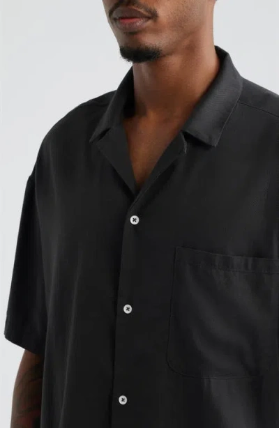 Elwood Boxy Camp Shirt In Black