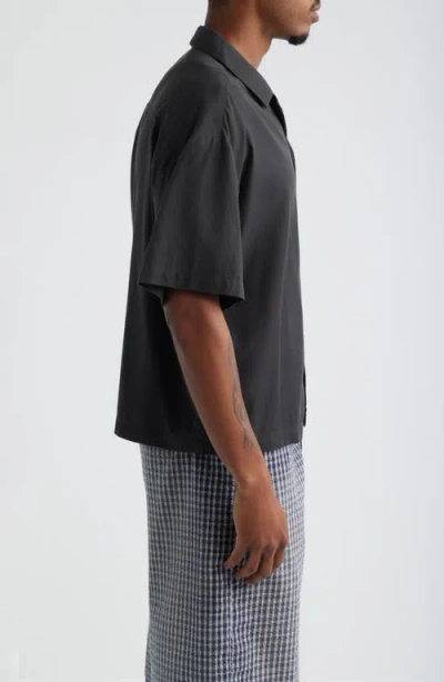 Elwood Boxy Camp Shirt In Black