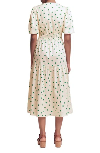 Boden Irene Polka Dot Print Midi Dress In White