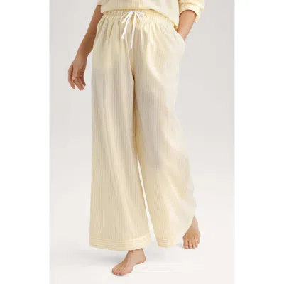 Tommy John Stripe High Waist Woven Sleep Pants In Yellow