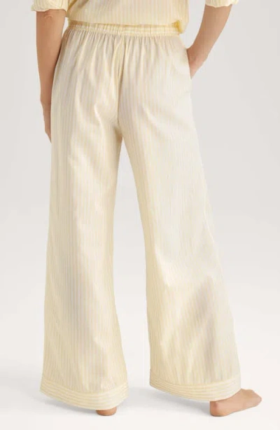Tommy John Stripe High Waist Woven Sleep Pants In Yellow