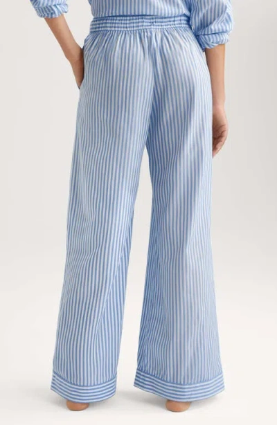 Tommy John Stripe High Waist Woven Sleep Pants In Blue