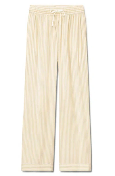 Tommy John Stripe High Waist Woven Sleep Pants In Yellow