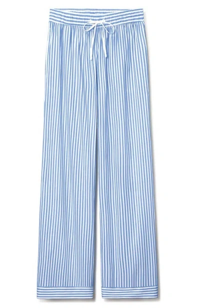 Tommy John Stripe High Waist Woven Sleep Pants In Blue