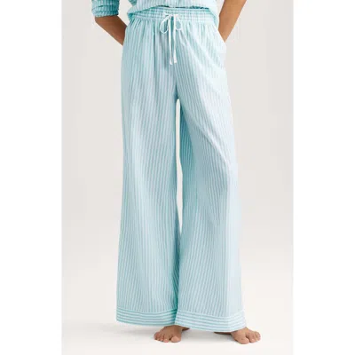 Tommy John Stripe High Waist Woven Sleep Pants In Brown