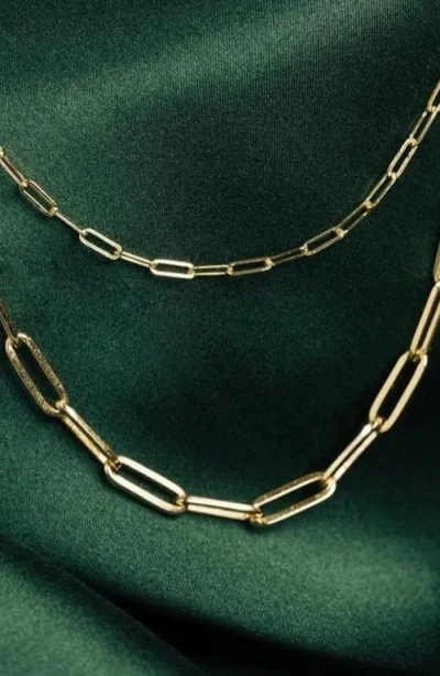 Aurate New York Large Paperclip Chain Necklace In Gold