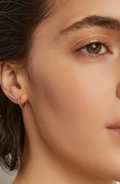 Aurate New York Lab Grown Sapphire Climber Flatback Earring In Gold