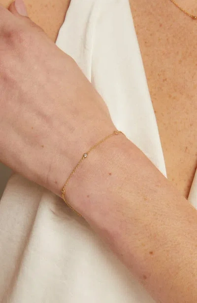 Aurate New York Lab Grown White Sapphire Station Bracelet In Yellow