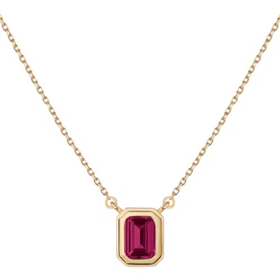 Aurate New York Lab Grown Red Ruby Heirloom Necklace In White