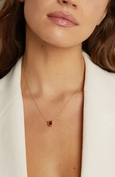 Aurate New York Lab Grown Red Ruby Heirloom Necklace In White