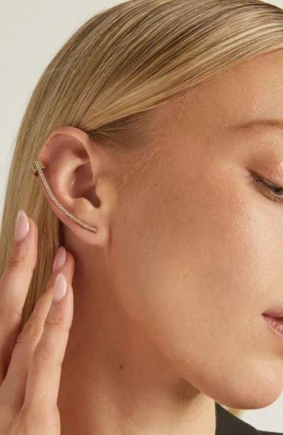 Aurate New York Archival Path Ear Climber Cuff In Yellow