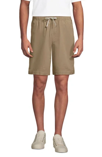 Lands' End 9" Pull On Deck Shorts In Brown
