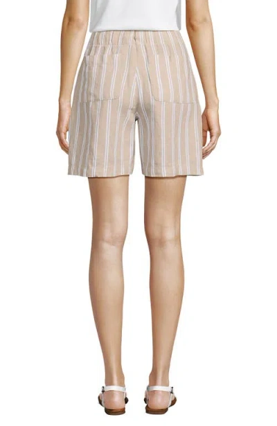 Lands' End Linen High Rise Pull On 7" Shorts In Neutral
