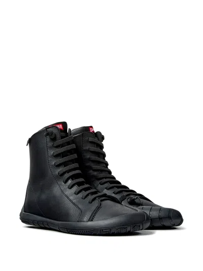 Camper Peu Path+ Leather Ankle Boots In Black