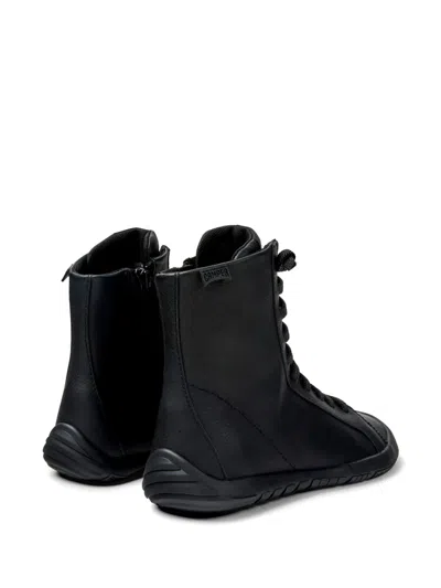 Camper Peu Path+ Leather Ankle Boots In Black
