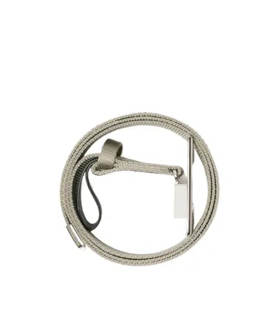 Burberry Check Webbing Shield Belt In Metallic