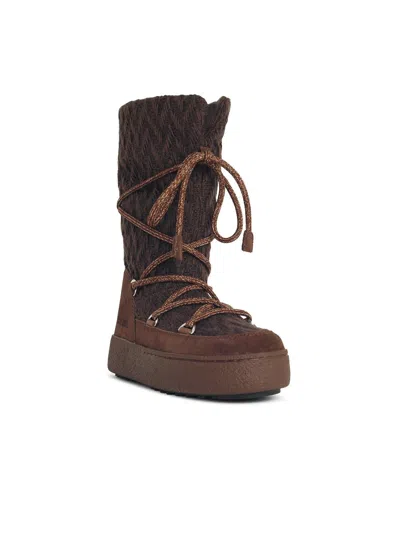 Moon Boot Knit Mini Boots With Non-slip Sole For Women In Black