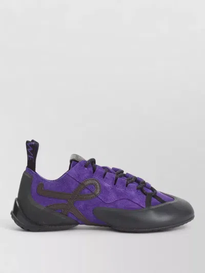 Loewe Suede Grip Sneakers Pull Tab Rubber Sole In Multi