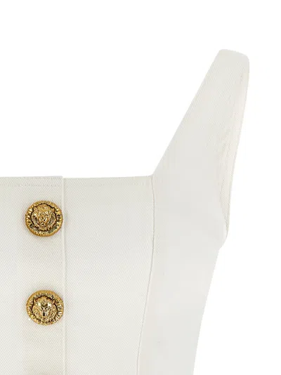 Balmain Button Top In White