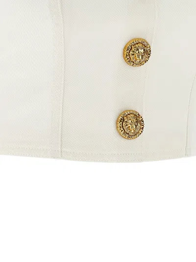 Balmain Button Top In White