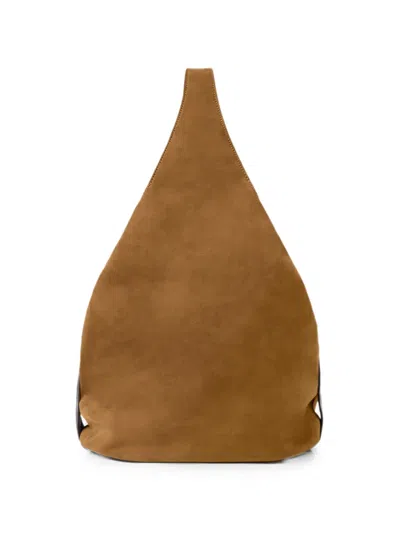 Stella Mccartney Logo-engraved Triangular Shoulder Bag In Brown