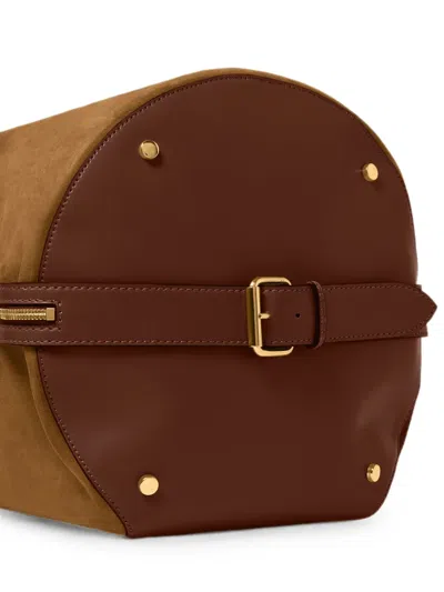 Stella Mccartney Logo-engraved Triangular Shoulder Bag In Brown
