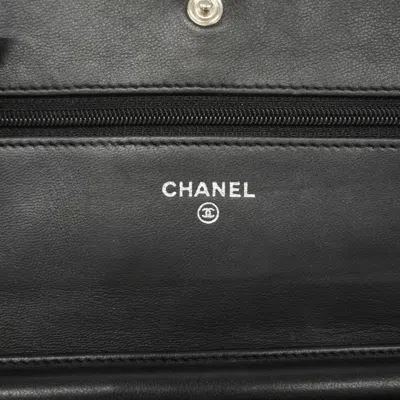 Pre-owned Chanel Black Leather Chain/shoulder Wallet ()