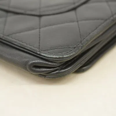 Pre-owned Chanel Black Leather Chain/shoulder Wallet ()