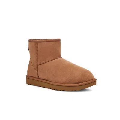 Ugg Camel Suede Classic Mini Ii Ankle Boots In Brown