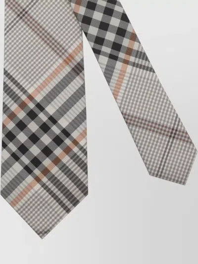 Burberry Slim Silk Tie Check Pattern Design In Pattern