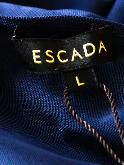 Pre-owned Escada Sleeveless Button Blouse In Blue