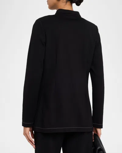 Misook Single-button Ponte Blazer In Black