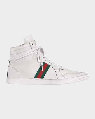 Gucci Stretch High-top-herrensneaker In White