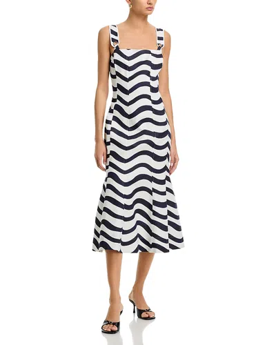 Milly Illy Liorah Printed Midi Dress In Burgundy
