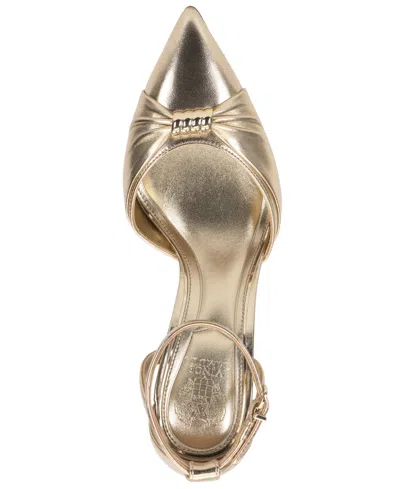 Vince Camuto Mallie Ankle Strap Pump In Gold