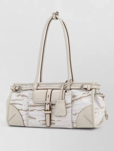 Prada White Bonnie Medium Shoulder Bag In White