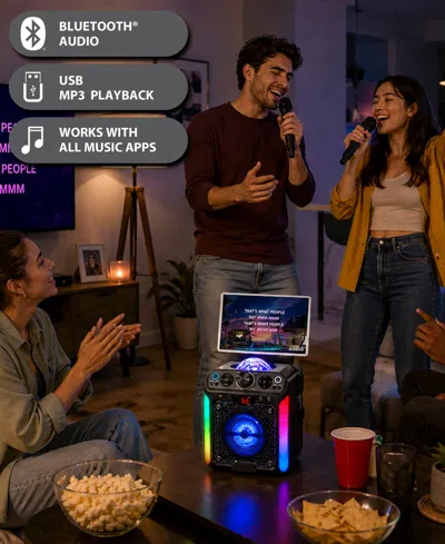 Singing Machine Groove Disco Bluetooth Karaoke System In Black