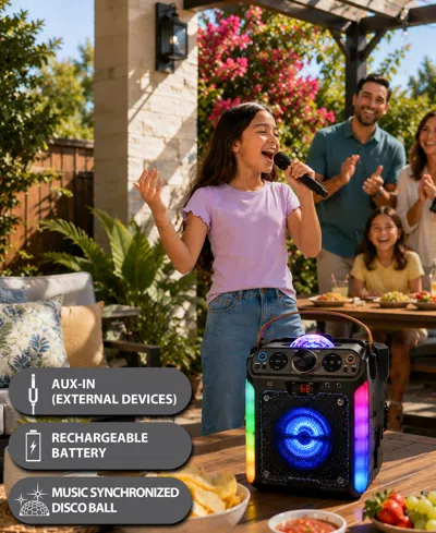 Singing Machine Groove Disco Bluetooth Karaoke System In Black
