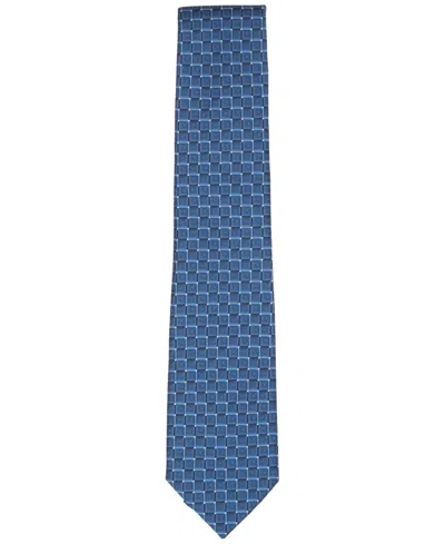 Perry Ellis Men's Grid Pattern Tie In Blue