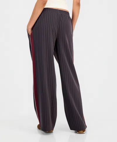 Sincerely Jules Juniors' Striped Drawstring Pants In White